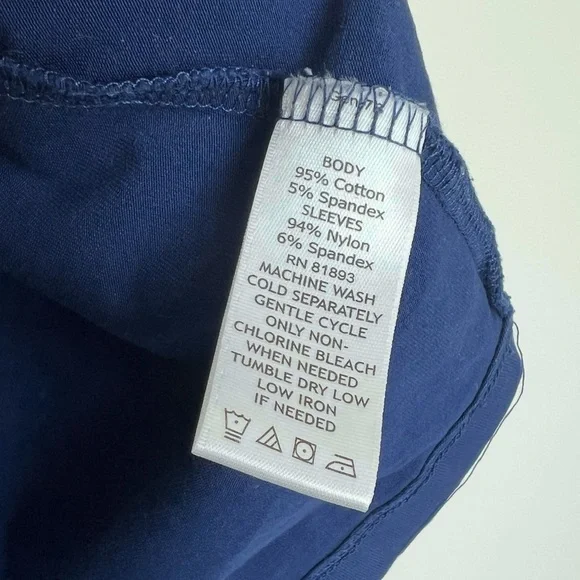 D&Co Blue Blouse with Lace Sleeves - Picture 4 of 5